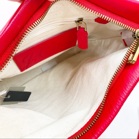 🆕{J. Crew} Oslo Soft Red Pebble Leather Bucket CrossBody Bag - Picture 6 of 16